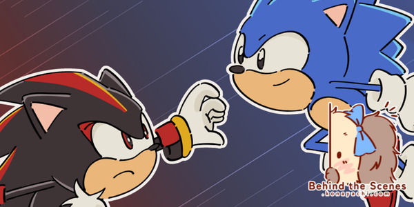 2803. Sonic and Shadow the Hedgehog fanart (art gift)